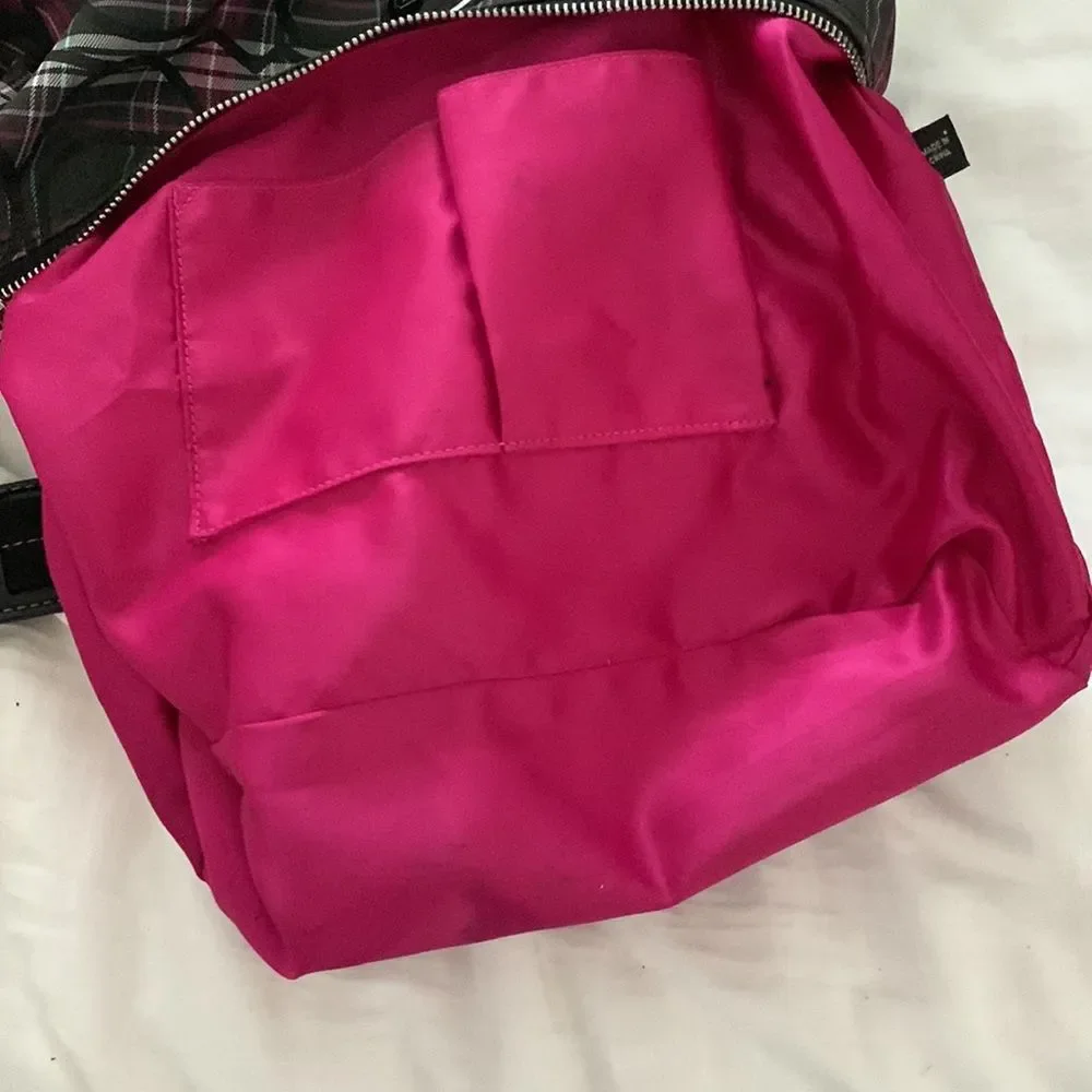 Coach Purse & Matching Wallet: Pink, Black, Grey Plaids with Hints of Glitter - Picture 5 of 16